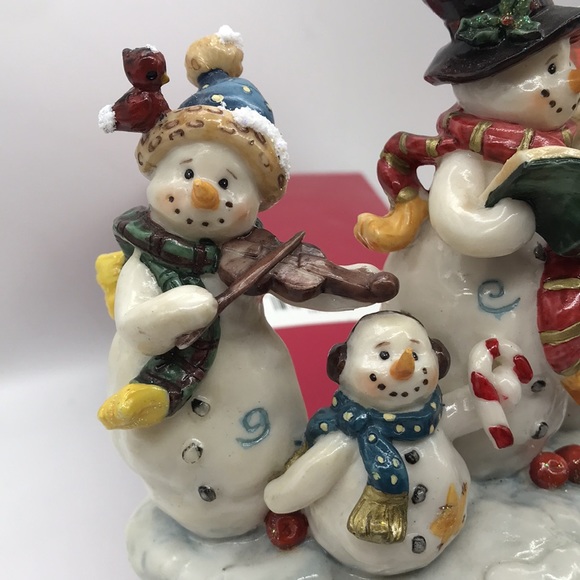 Vintage Heavy Resin Snowman Family Stocking Mantle Hanger 5”x 5” approx - Picture 8 of 12